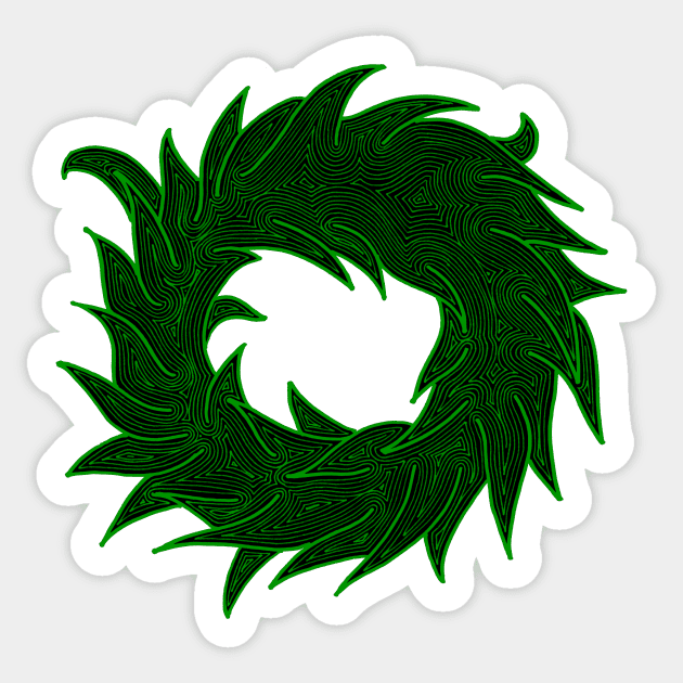 Wreath (green and black) Sticker by calenbundalas